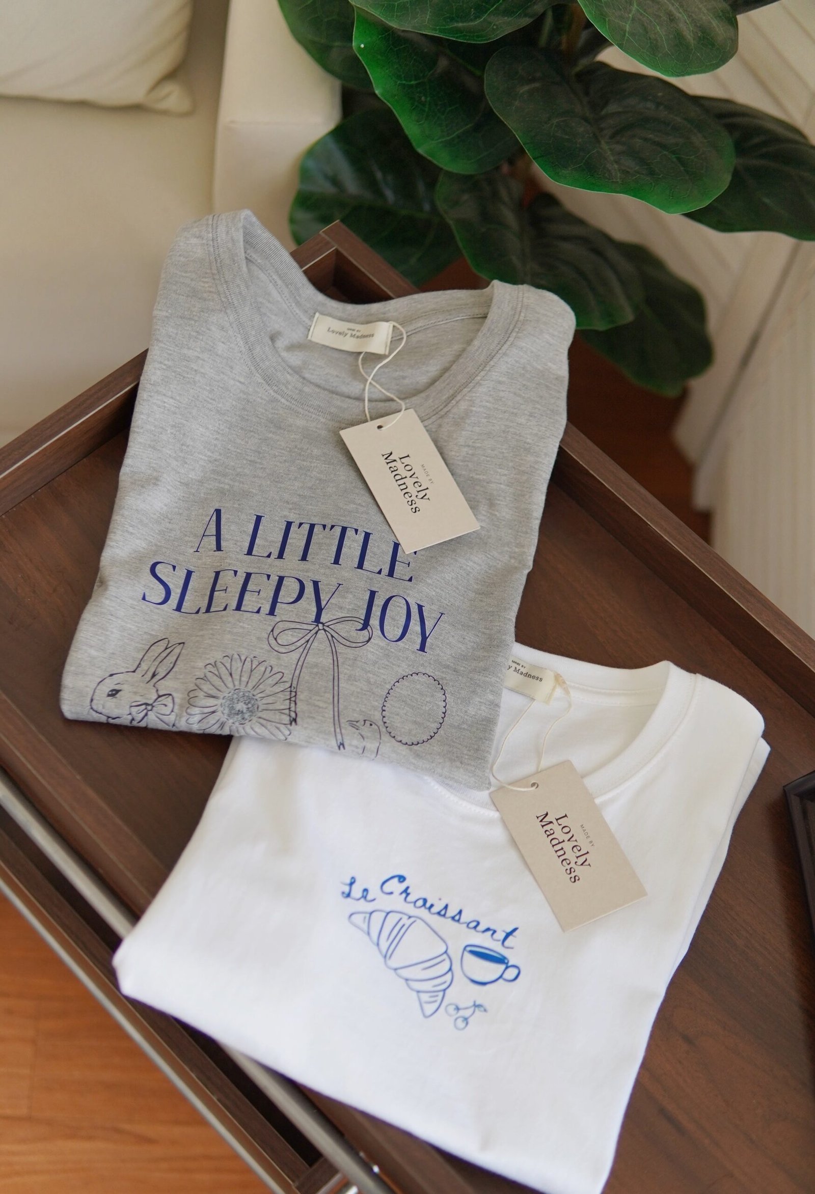 Sleepy Joy & Croissant Tee - Image 2