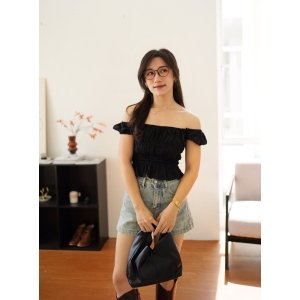 Katrine Crochet Ruched Top