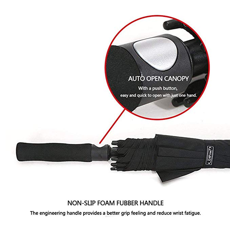 27 Inch Windproof Golf Umbrella UV Protection Automatic Open Double Canopy Vented Sun Rain Umbrella Oversize Stick Umbrellas - Image 4
